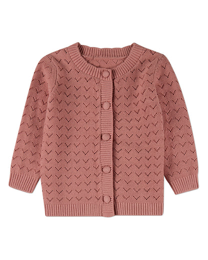 2 Piece Baby and Toddler Girls 100% Cotton Chevron Knit Cardigan Set