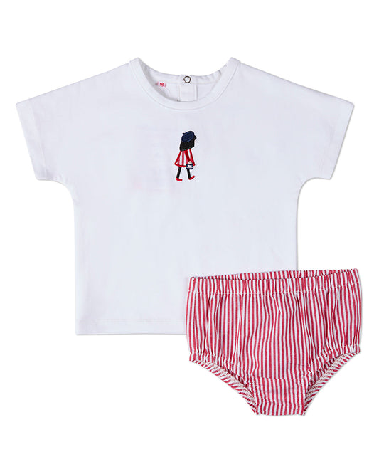 2 Piece Baby and Toddler Girls "The Girl's Favorite Purse" Embroidered Bloomer Set