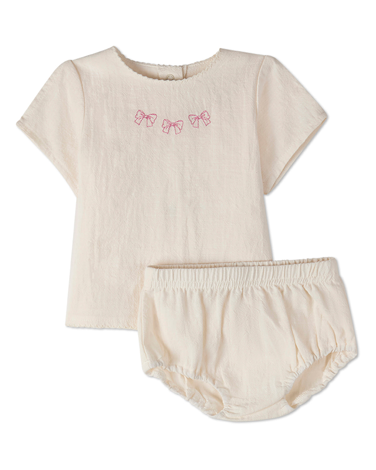 2 Piece Baby Girls "The Most Perfect Bows" 100% Cotton Bloomer Set