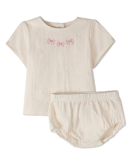 2 Piece Baby Girls "The Most Perfect Bows" 100% Cotton Bloomer Set