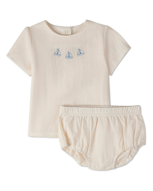 2 Piece Baby and Toddler "Set The Sail" 100% Cotton Bloomer Set