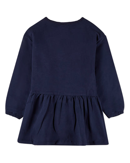 Girls "The Gingham Bow" Cotton-Rich Knee-Length Sweatshirt Dress