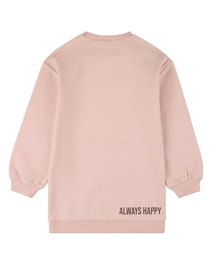 Girls "Smiles All Around" Cotton-Rich Fleece Sweatshirt Dress