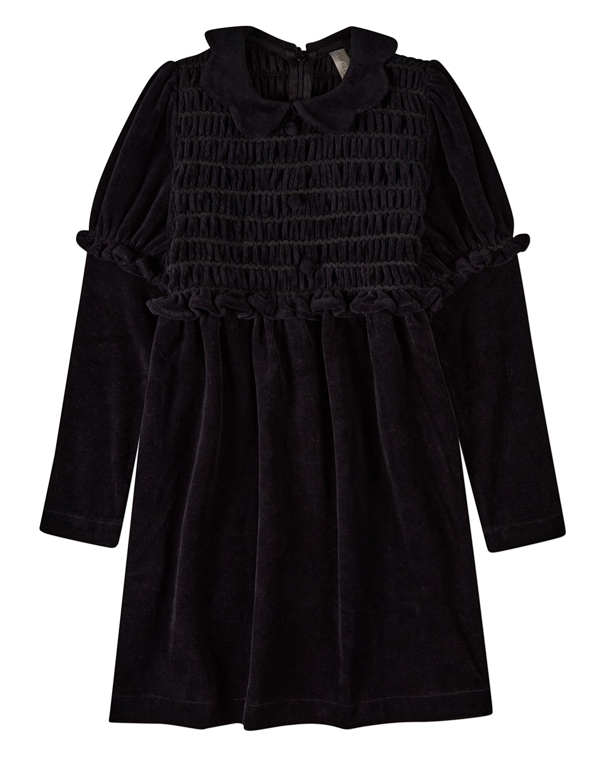 Girls Cotton-Rich Velour Smocked Below-Knee Long Midi Dress