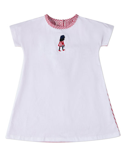 Girls Striped/Solid "The Girl's Favorite Purse" Cotton-Rich A-Line Dress