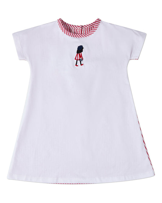 Girls Striped/Solid "The Girl's Favorite Purse" Cotton-Rich A-Line Dress