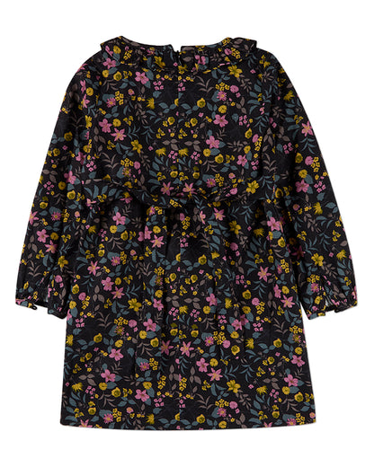 Girls Liberty-Style Print 100% Cotton Long-Sleeve Back-Zip Dress