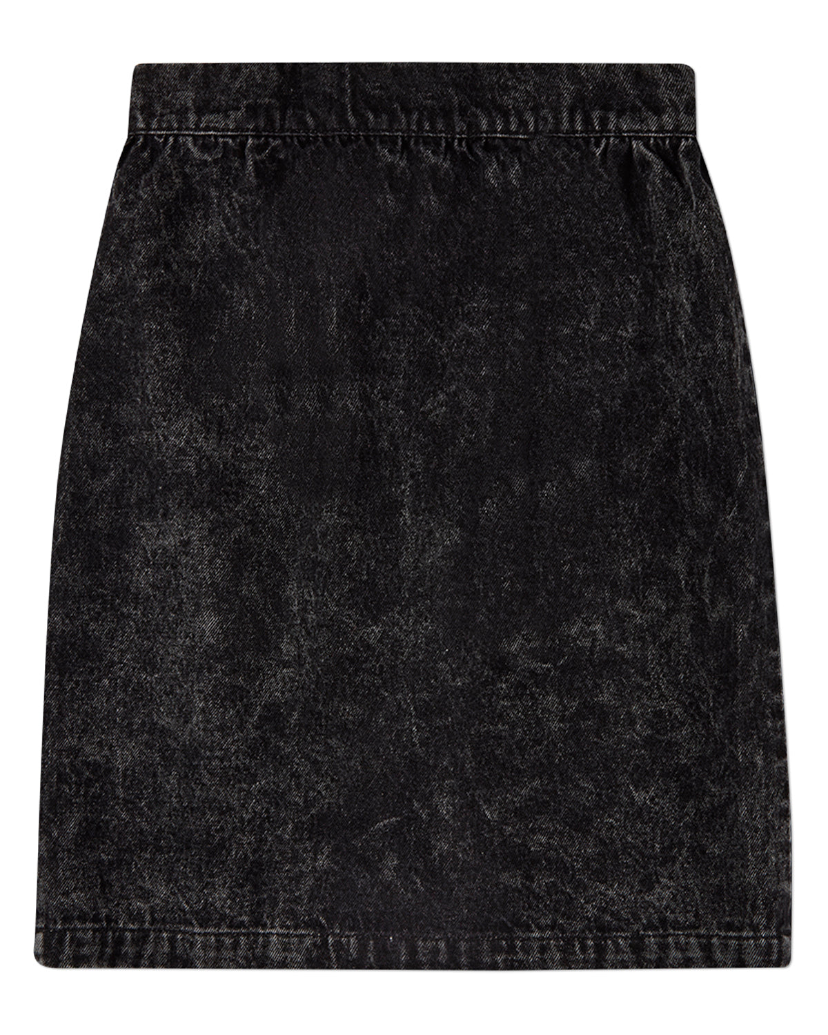 Girls 100% Cotton Denim Button-Front Long Skirt with Scalloped Pockets