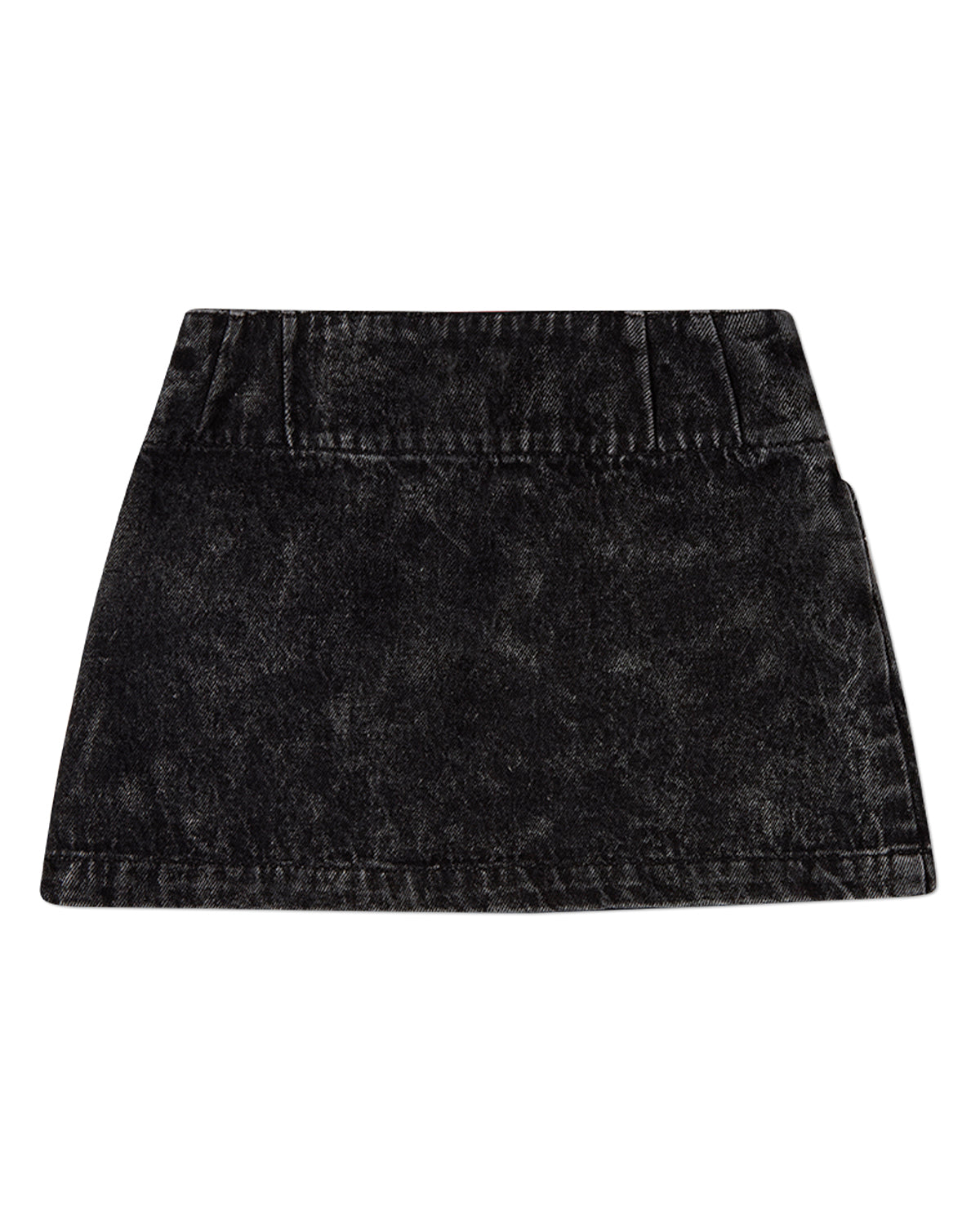 Girls 100% Cotton Denim Short Skirt with Braided-Trim Pockets