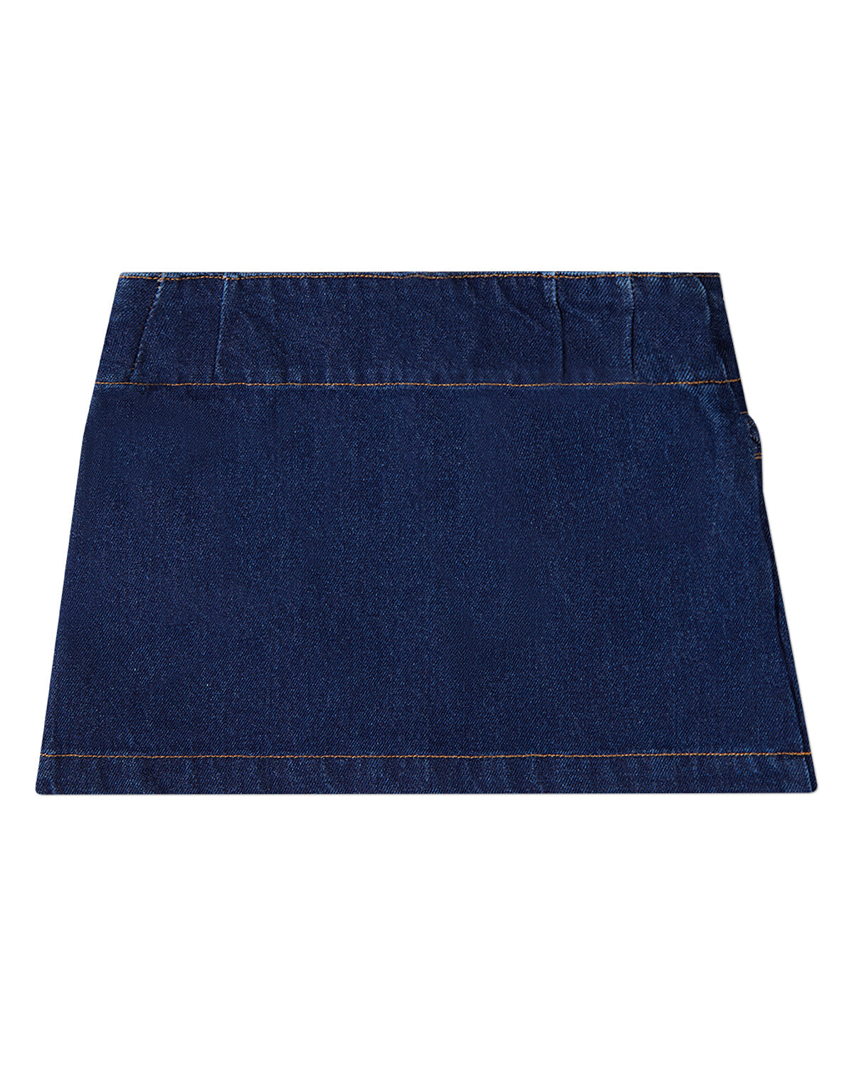 Girls 100% Cotton Denim Short Skirt with Braided-Trim Pockets