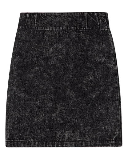 Girls 100% Cotton Denim Long Skirt with Braided-Trim Pockets