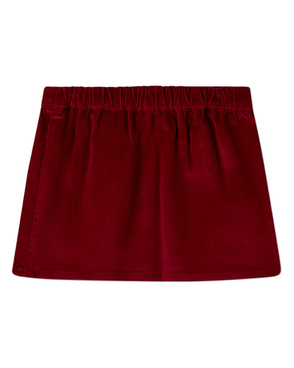 Girls Faux-Button Cotton-Rich Fine-Wale Corduroy Above-Knee Skirt