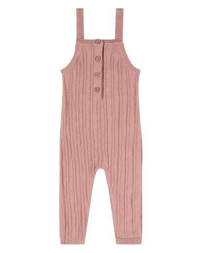 Baby and Toddler Raised 3D Knit 100% Cotton Ribbed Jumpsuit