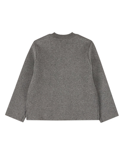 Boys 100% Cotton 2-Pocket Button-Down Cardigan With Raised Crest