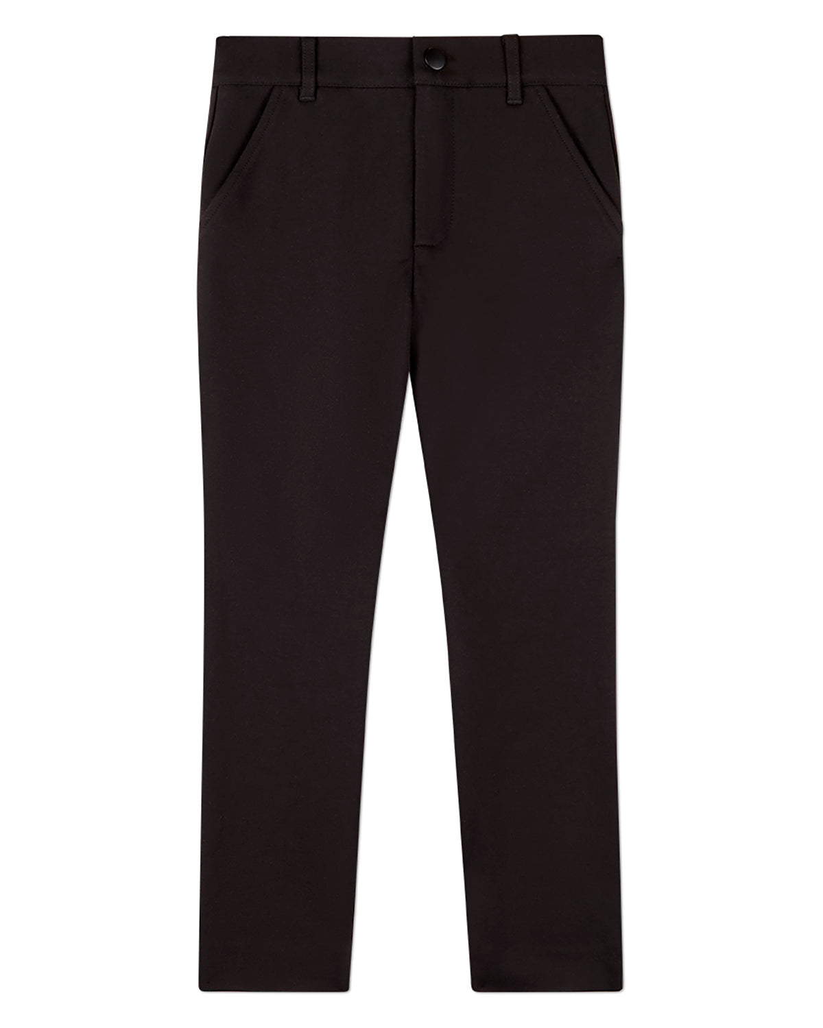 Boys Rayon-Blend 2-Pocket Solid-Color Stretch Knit Dress Pants