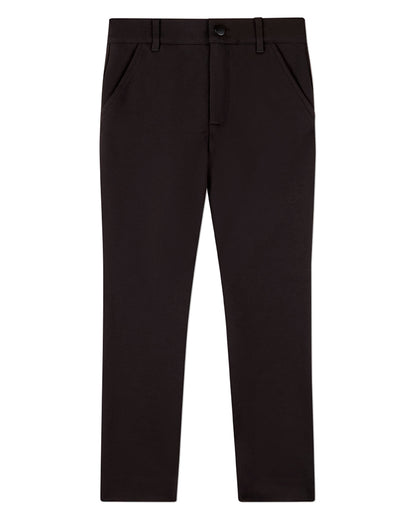 Boys Rayon-Blend 2-Pocket Solid-Color Stretch Knit Dress Pants