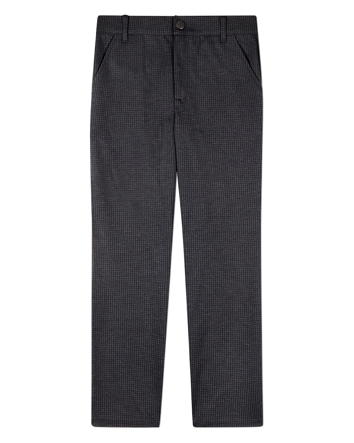 Boys Houndstooth-Print Rayon-Blend 2-Pocket Stretch Knit Dress Pants