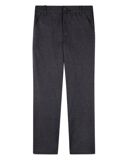 Boys Houndstooth-Print Rayon-Blend 2-Pocket Stretch Knit Dress Pants