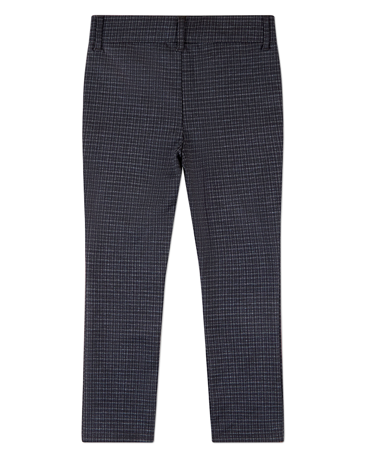 Boys Plaid-Print Rayon-Blend 2-Pocket Stretch Knit Dress Pant