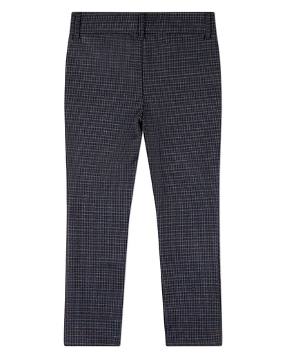 Boys Plaid-Print Rayon-Blend 2-Pocket Stretch Knit Dress Pant