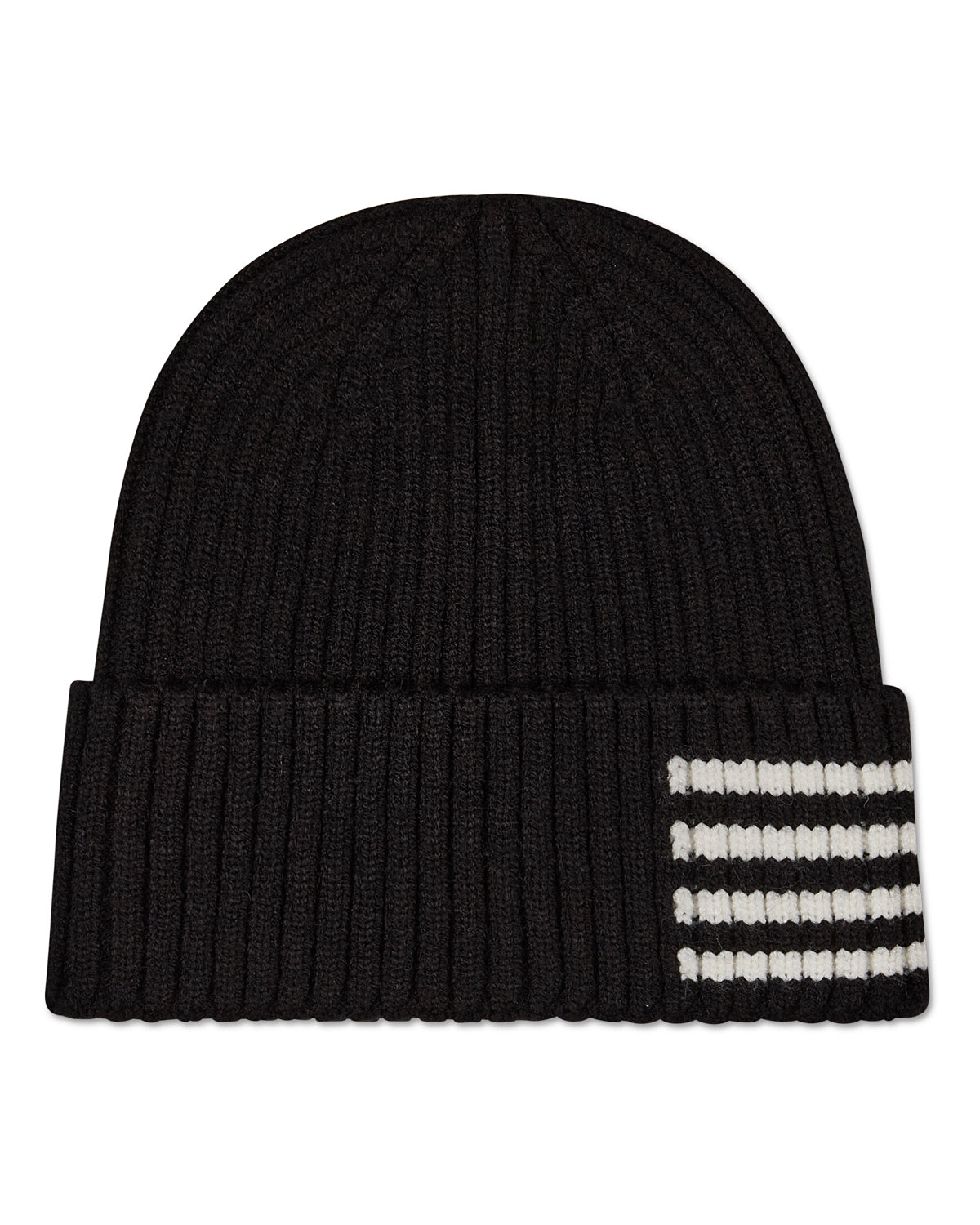 Kids Cozy Side-Stripe Ribbed Rayon-Blend Knit Beanie