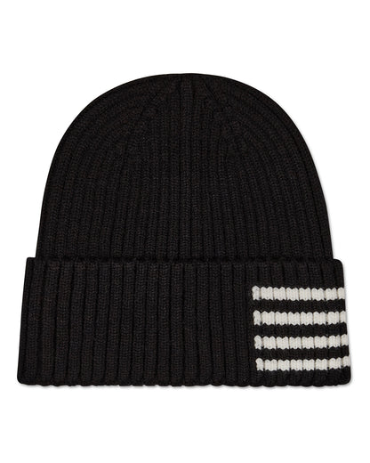 Kids Cozy Side-Stripe Ribbed Rayon-Blend Knit Beanie