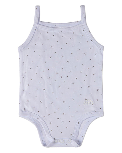 3 Pack Baby Cotton / Modal Bodysuits - Petite Leaves, Stripes, Solid