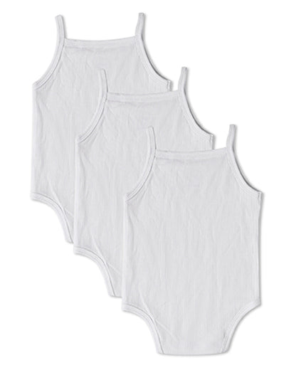 3 Pack Baby Mini-Ribbed Stretch Modal Solid-Color Bodysuits